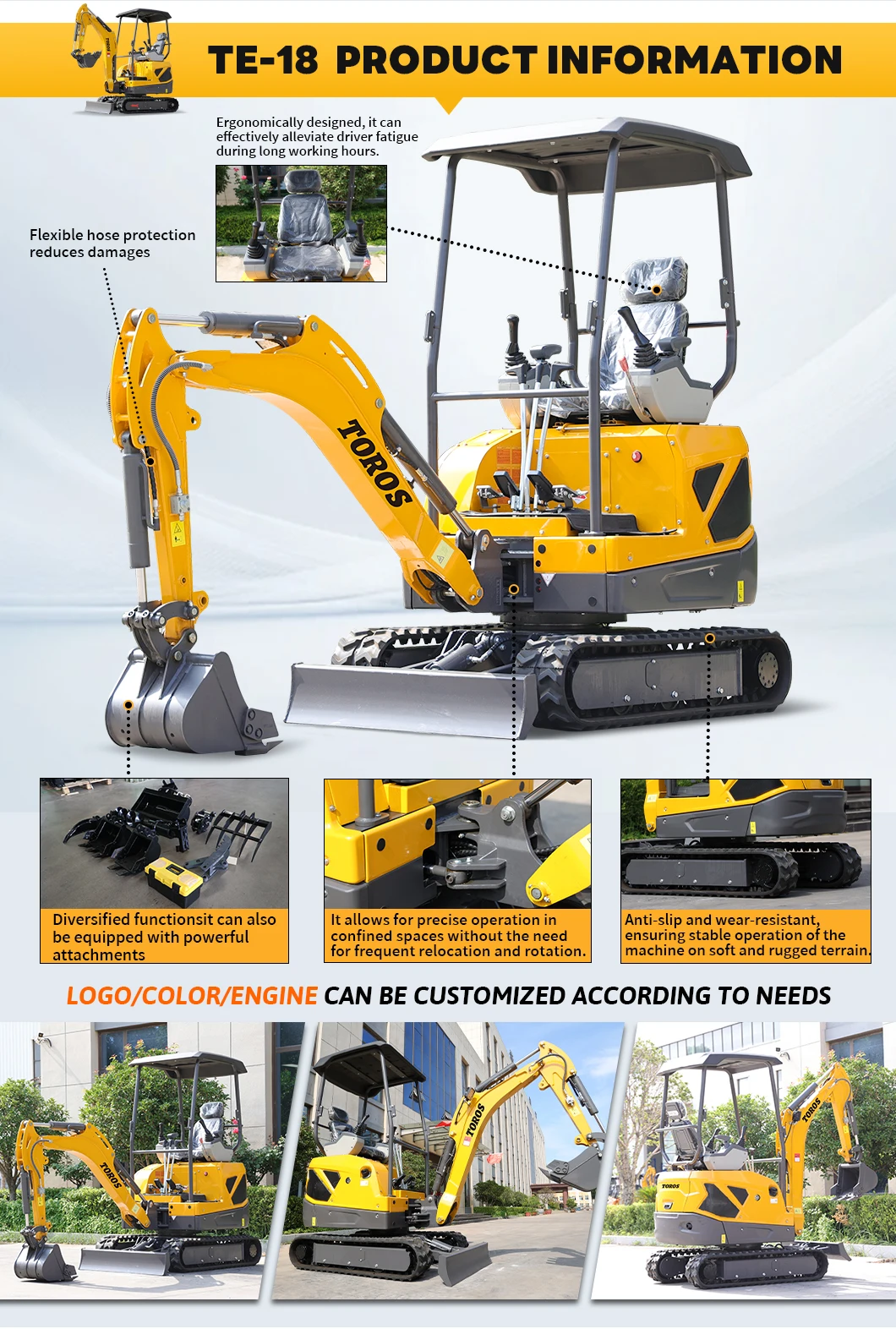 Minibagger, kundenspezifisches Graben, hydraulische kleine Mikrobaggermaschine, Minibagger, 1,6 Tonnen Preise, mit Seitenschwelle zu verkaufen – Detail 7