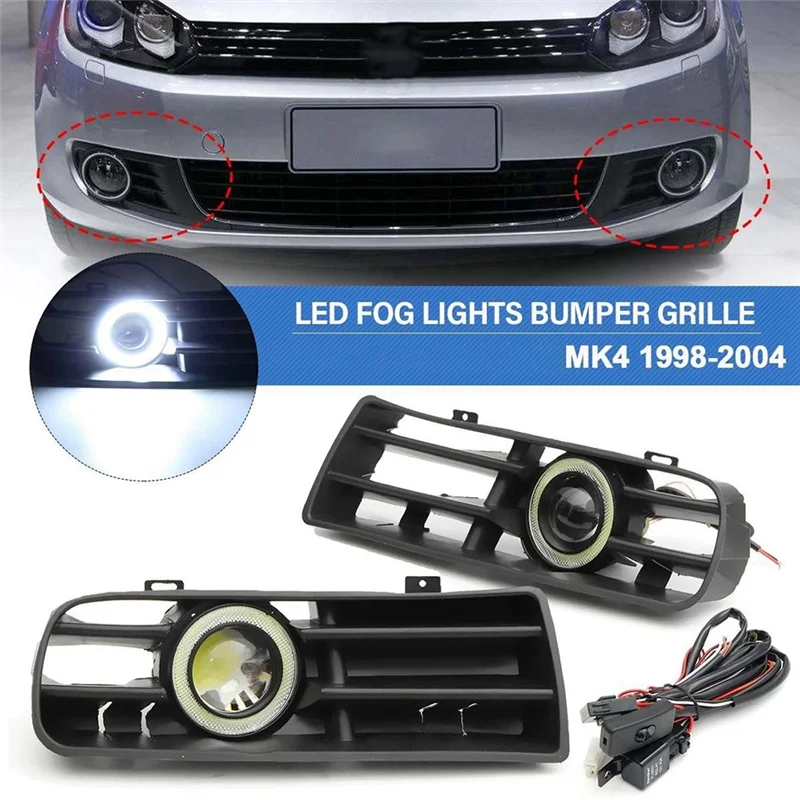 

AC34-1Set Нижняя решетка дневных ходовых огней с светодиодной лампой ДХО для VW GOLF MK4 1998-2004 гг.