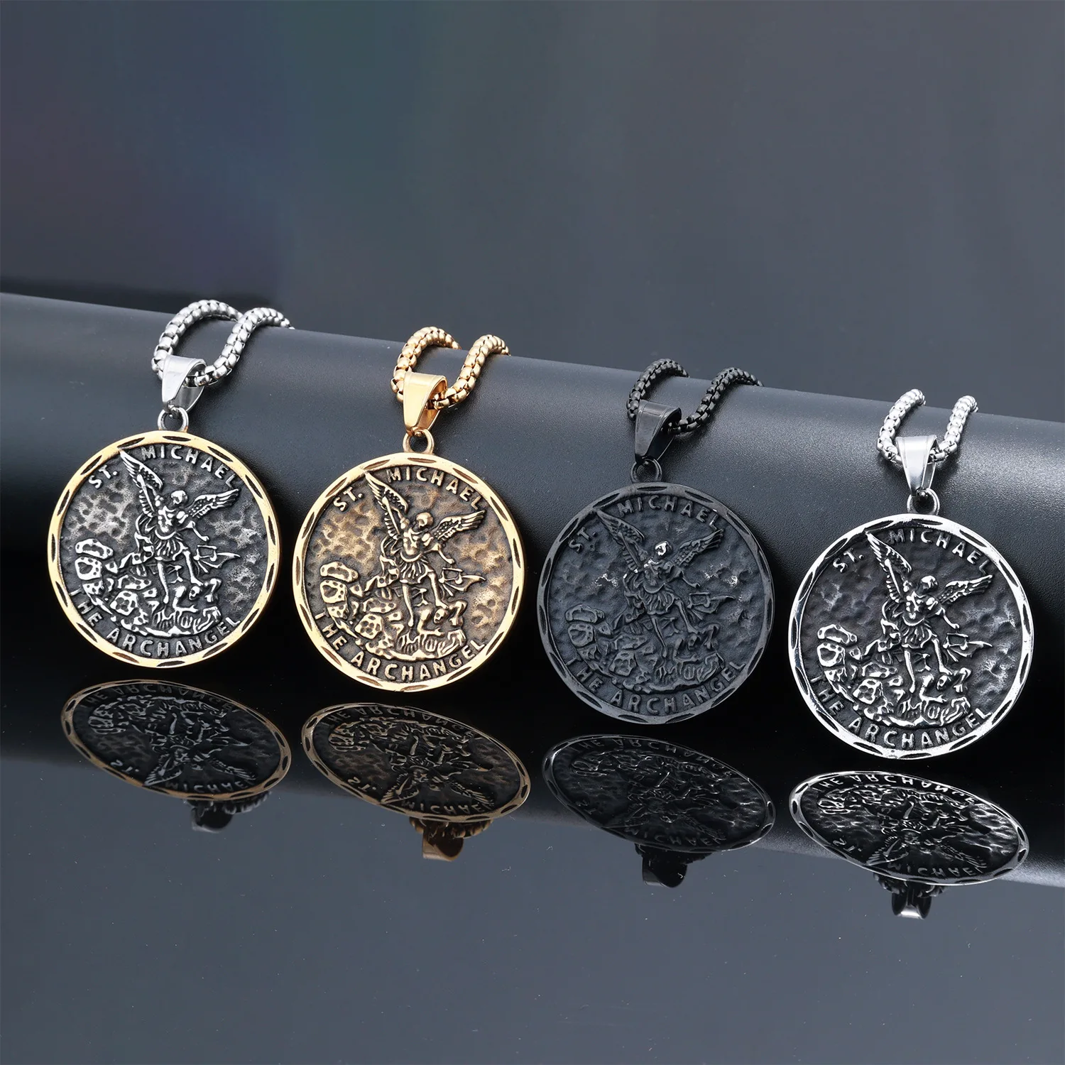 

Круглый кулон в стиле архангел в стиле ретро, нержавеющая сталь, устойчивые к выцветанию, ювелирные изделия унисекс