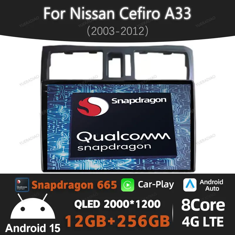 

Android 15 Car Radio For Nissan Cefiro A33 1998 - 2003 NAVI GPS Multimedia Stereo Video Player 2K Screen Auto Carplay 4G WIFI BT