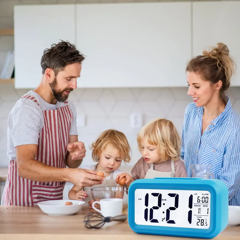 Household Desktop Alarm Clocks Backlight  Digital Alarm Clock Data Time Calendar Temperature Display Snooze