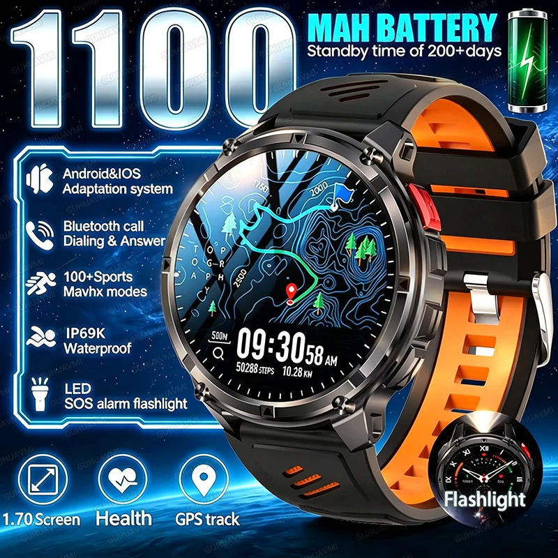 Nuevo Reloj Inteligente con GPS T-Rex3 Pro 2026 para Hombre, 120 Días de Autonomía, 1100 mAh, Reloj Deportivo Resistente para Exteriores, Resistente al Agua 10 ATM, Relojes con Llamadas