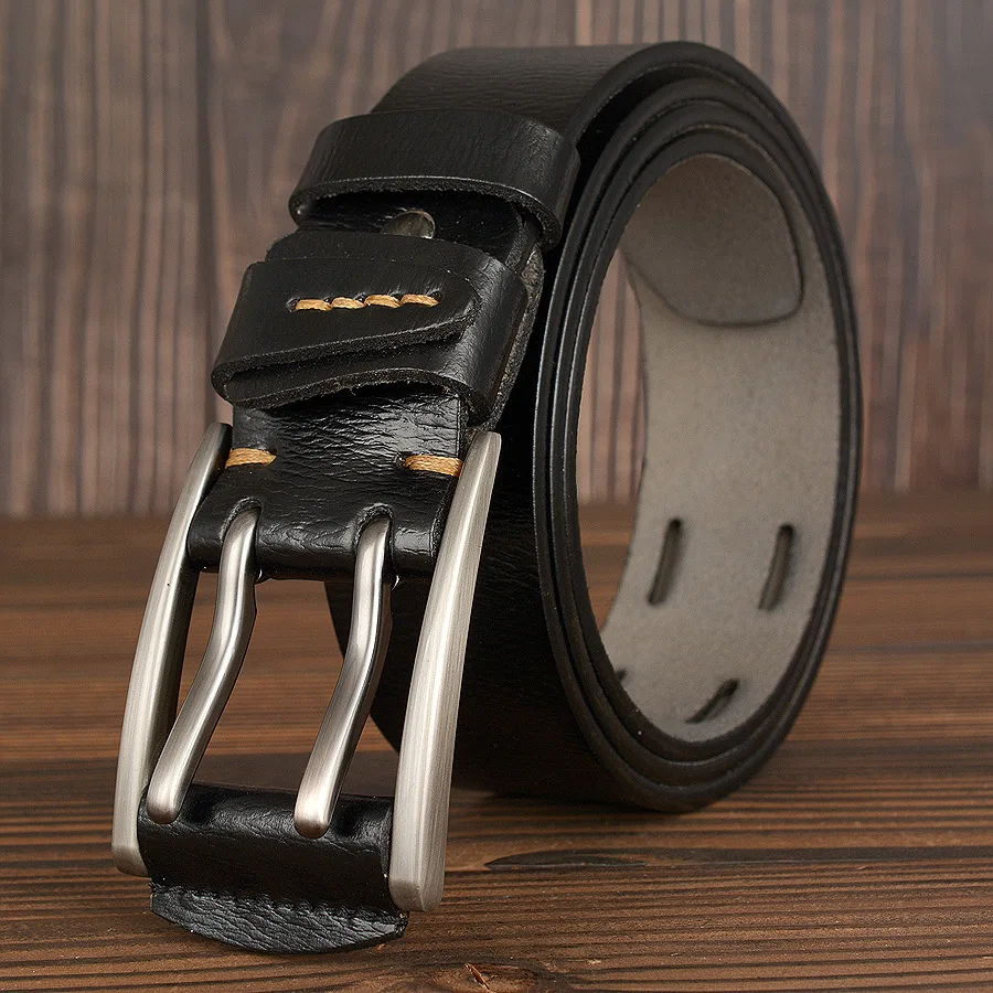 High Quality Men’s Two Pin Design Alloy Buckle Split Leather Belt,Fashion Cow Leather Belt,Jeans&Casual Pants Accessories Must;