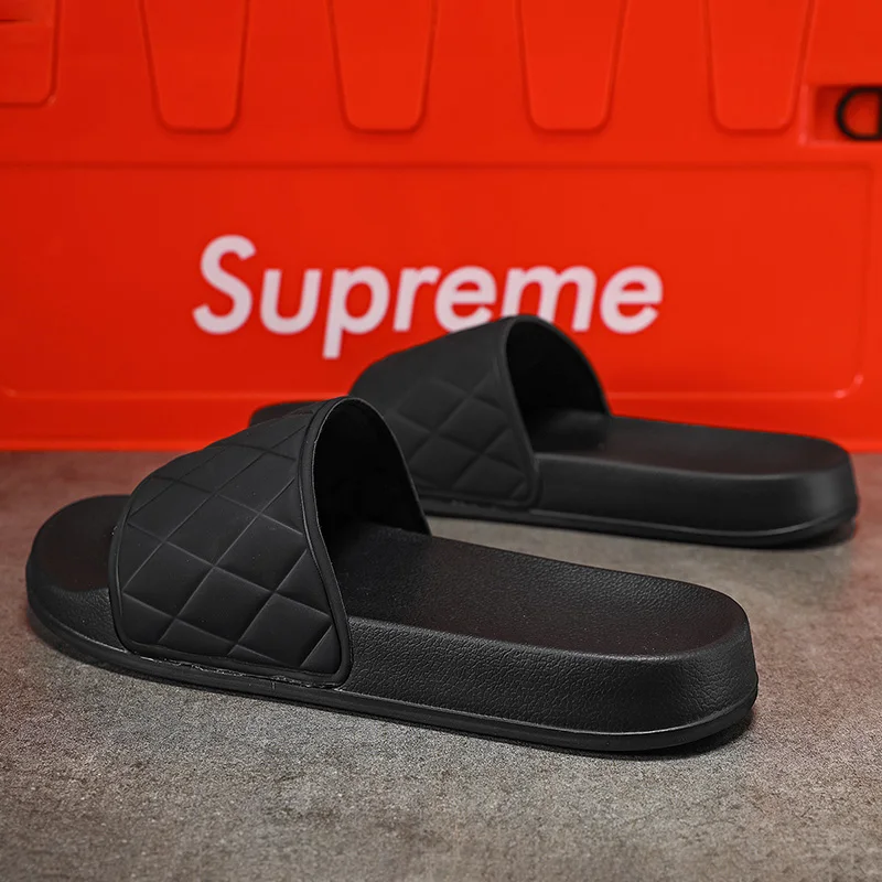 Chinelos antiderrapantes confortáveis masculinos, chinelos de uma linha leve em EVA, sapatos confortáveis em casa, tamanho grande, casual, elegante