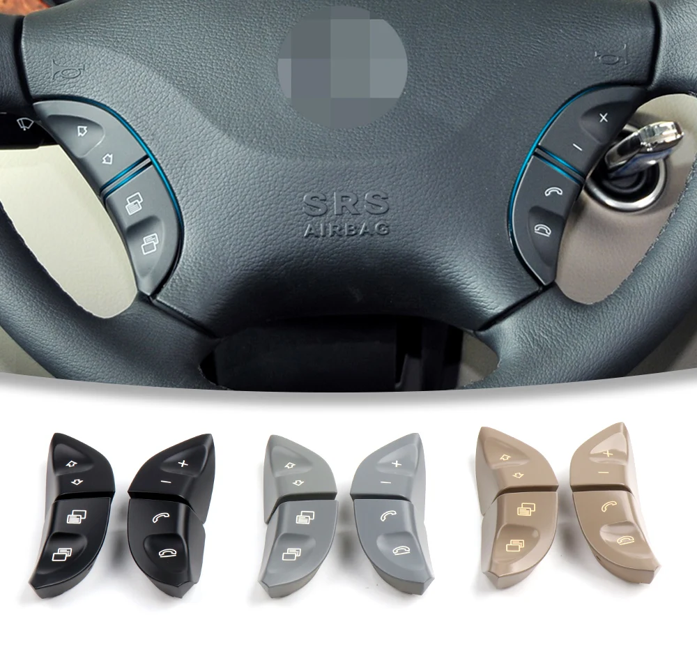 1 Paar Schalterabdeckung für Lenkradsteuerungsknöpfe 2208210679 Lenkradtasten links rechts für Benz S CL-Klasse W220 W215 – Detail 2
