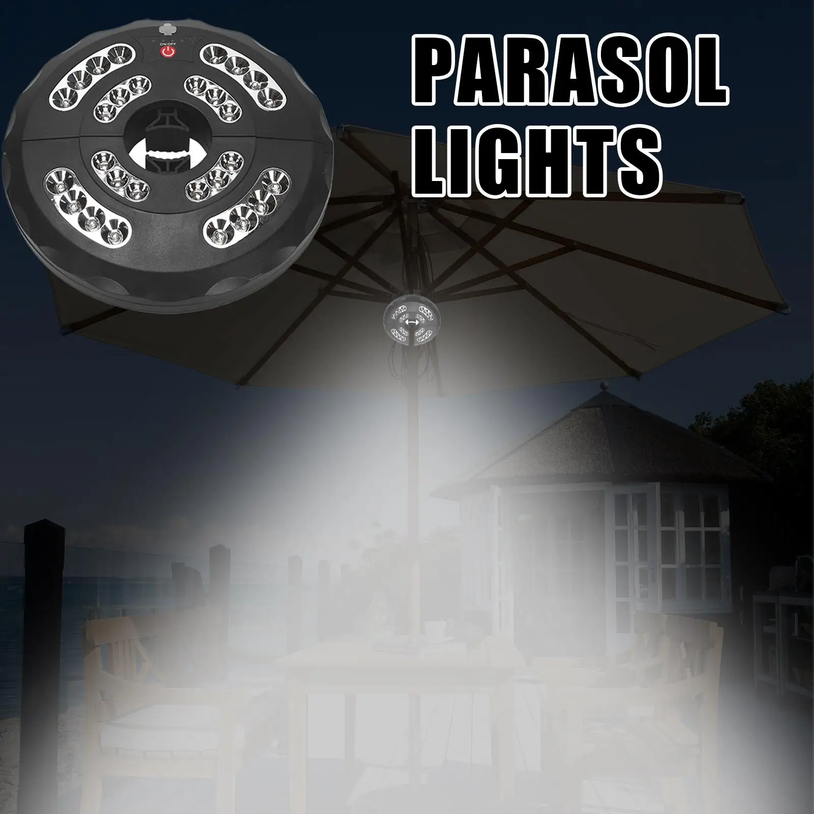 

Umbrella Lights Outdoor Patio Umbrella Pole Light 3 Adjustable Modes Waterproof Rechargeable Lamp For Garden Pool Backyard Yard