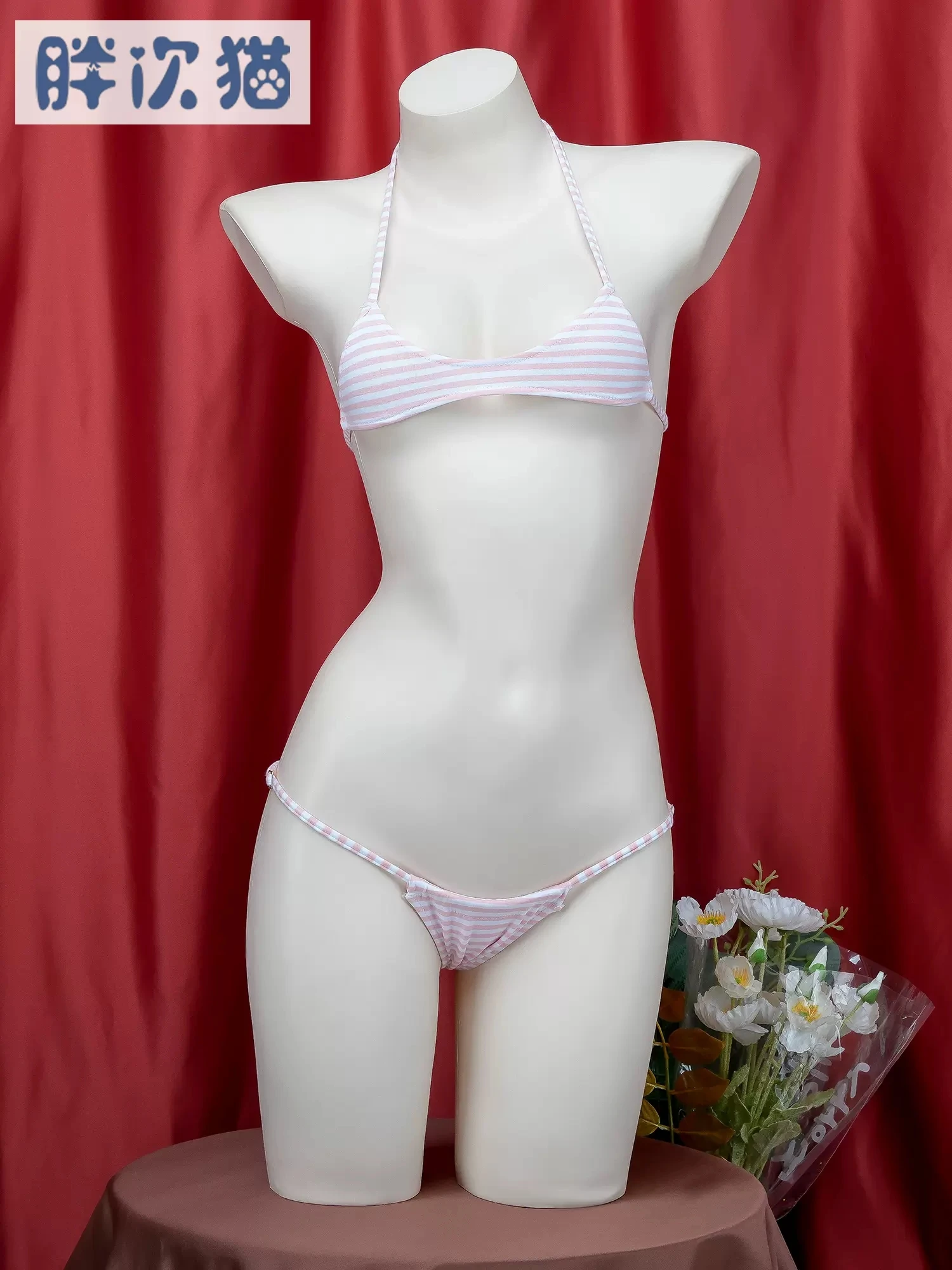 Japanese Striped Bikini Bandage Underwear Sets Three point style School Cosplay Costume Girls Uniform Bikini