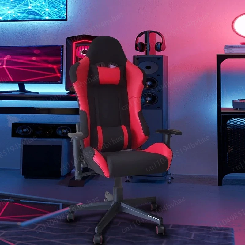 Game computer chair with adjustable height, comfortable office head pillow, waist pillow, swivel chair