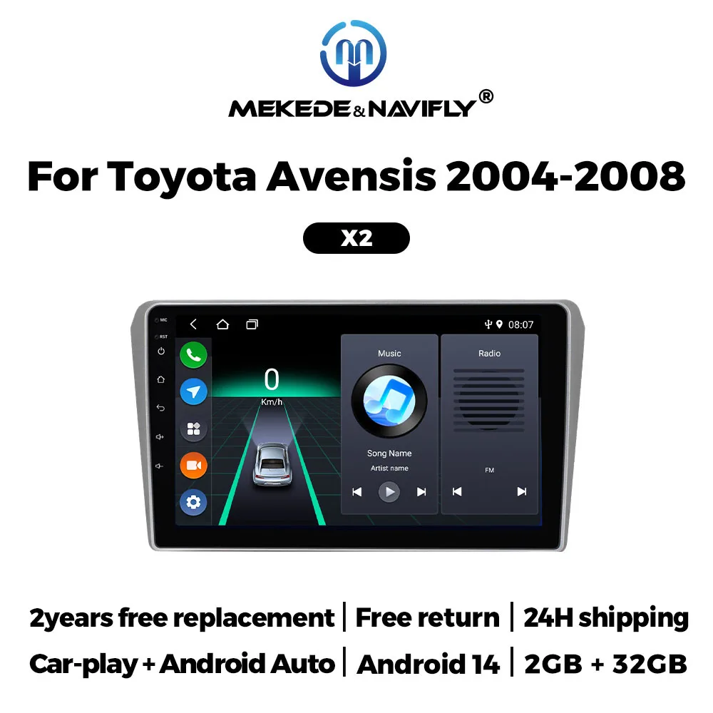 

MEKEDE&NAVIFLY Car Intelligent Sytems Radio Carplay AUTO For Toyota Avensis T25 2002 - 2008 Multimedia Player Stereo Autoradio
