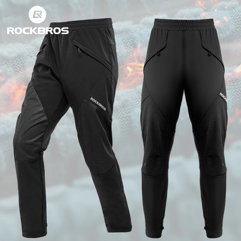 ROCKBROS zimowe spodnie rowerowe wiatroszczelne utrzymuj ocieplacz odblaskowe długie spodnie rowerowe unisex sportowe MTB szosowe spodnie rowerowe