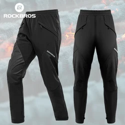 Rockbros inverno calças de bicicleta à prova vento manter mais quente reflexivo calças compridas unisex esportes mtb estrada ciclismo