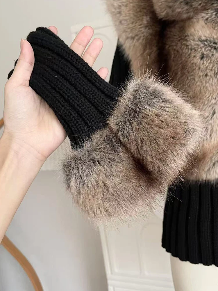 Winter Women Old Money Long Sleeve Cuddly Faux Fur Sweater Crop Cardigan Full Zip Knitwear Aesthetic Vintage Designer Cuddly New