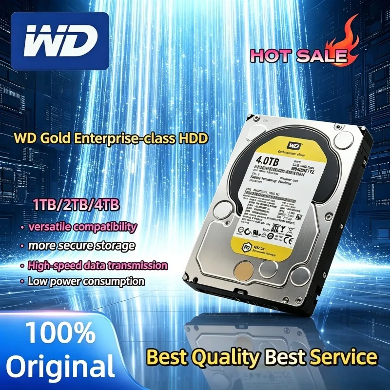 Western Digital Gold 1-4TB 3.5" SATA Enterprise Hard Drive, 7200RPM 256MB Cache, for Jukebox, Monitoring, NAS Desktop, Efficient
