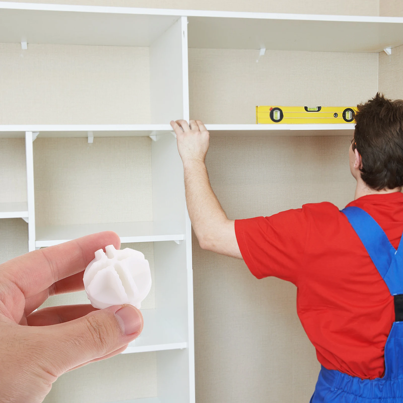 

10pcs Ball-Shaped White Plastic Connectors For Wire Grid Storage Shelves Closet Organizer Cube Shelving Shelf Dividers Storage