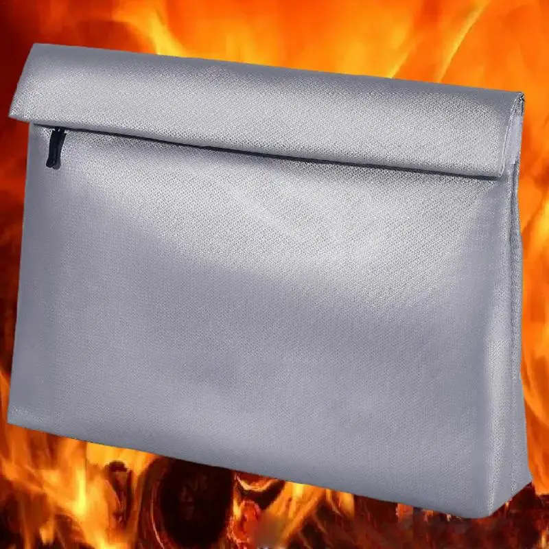 Fire Safe Bag สําหรับ Home Fire Proof กระเป๋าเงินกันน้ําจัดเก็บเอกสารทนไฟเก็บซองซิปสําหรับ