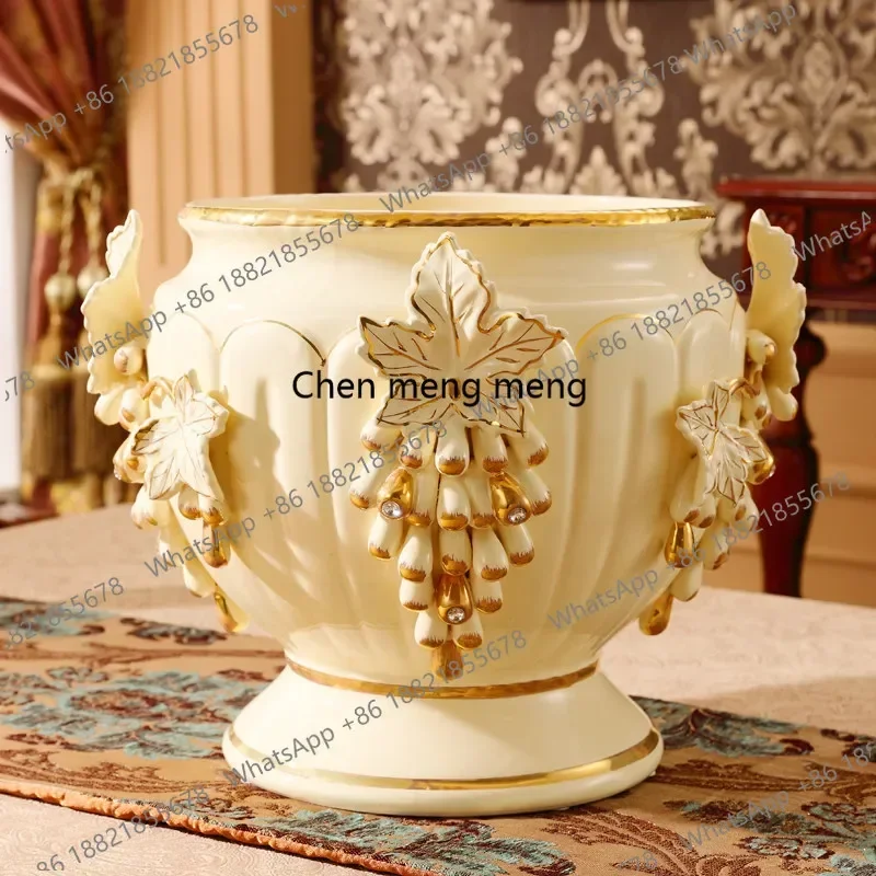 N138European style, ornament living room high-end luxury large vase ceramic floor-to-ceiling vase decorative flower pot