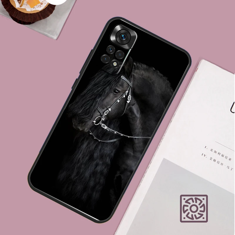 Beautiful Black Horse Phone Case For Xiaomi Redmi Note 13 12 12S 12C 13C 10 10C 9 9C 10S 11S 11 Pro Soft Cover image 5