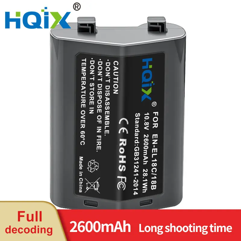 

HQIX for NIKON Z9 D5 D6 D4 D800 MB-D12 Camera EN-EL18 Charger Battery