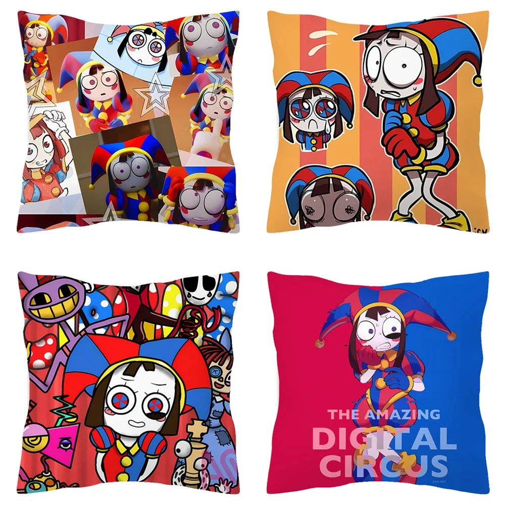 45x45cm The Amazing Digital Circus Square Pillowcase Living Room Pillow Cushion Cover Bedroom Bed Decorations Household Product