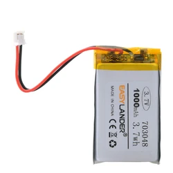 JST PH 2.0 2P 3.7V 703048 1000mAh akumulator litowo-jonowy polimerowy