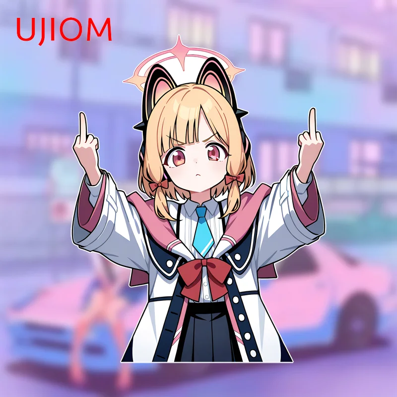 UJIOM Saiba Momoi Midori Blue Archive, pegatina de pared, divertidos y lindos gráficos de dibujos animados Loli, calcomanías creativas, arte creativo, decoración del hogar DIY