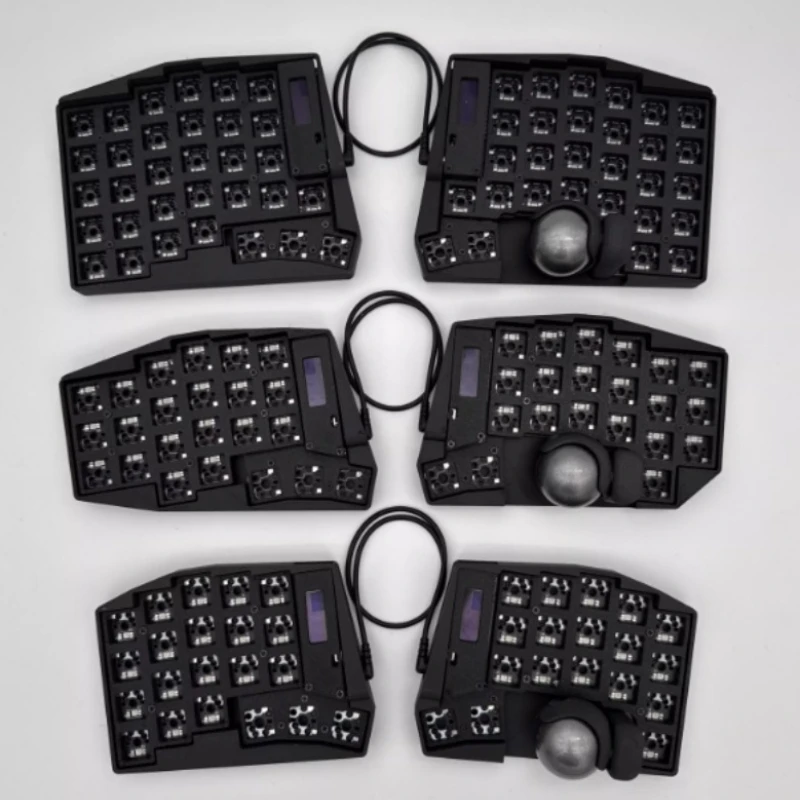 Kit de Teclado Dividido com Fio Keyball, Teclado Ergonômico RGB Personalizado, Teclado Hotswap, Trackball, Teclados QMK para Mão Esquerda e Direita