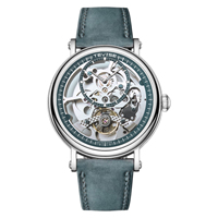 TEVISE Automatic Mechanical Watch for Men Skeleton Watch Luminous Hands Fashion&Business Watch with Leather Strap Waterproof