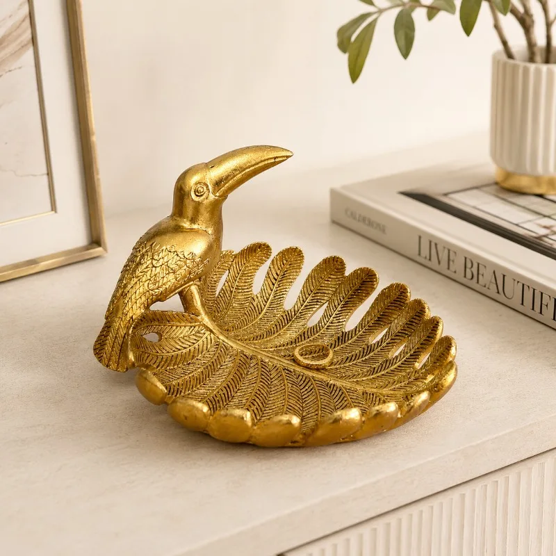 European Resin Bird Shape Storage Tray Ornaments Living Room Bedroom Wine Cabinet Desktop Key Jewelry Tray Storage Decoration