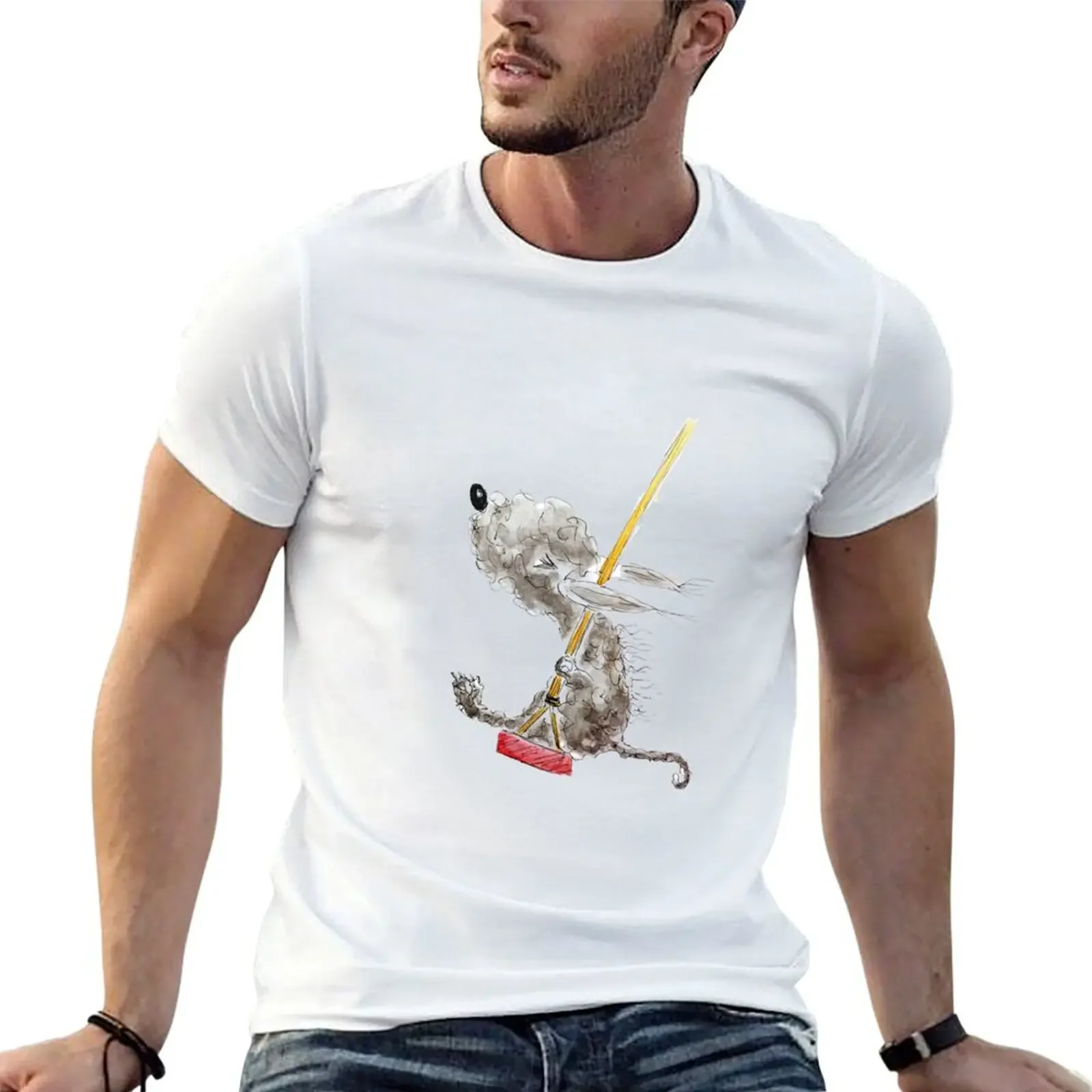 Dog on a Swing, Bedlington Terrier T-Shirt anime tshirt plus size clothes anime shirts men