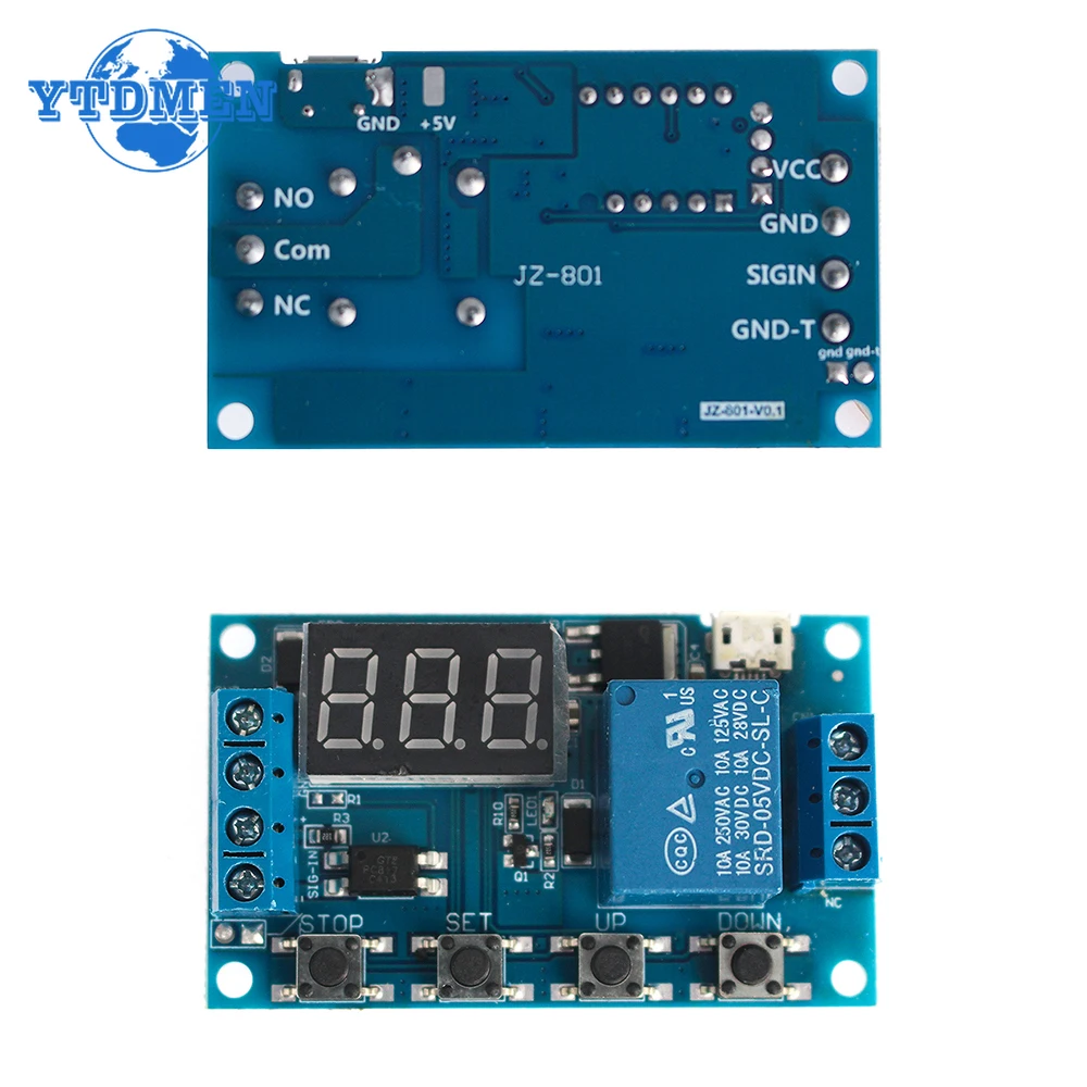 1PCS DC 6-30V Support Micro USB 5V LED Display Automation Cycle Delay Timer Switch Off Delay Time Relay Module 6V 9V 12V 24V