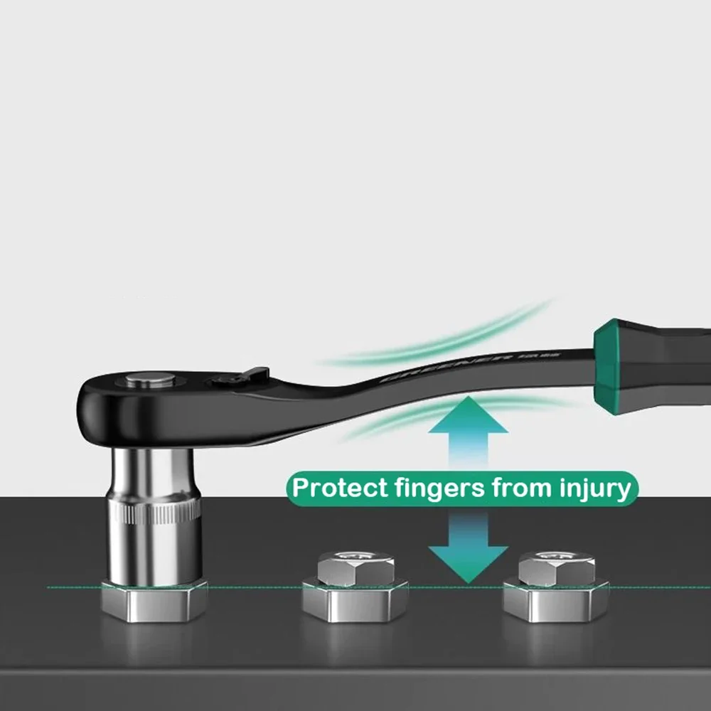 90-Tooth Drive Ratchet Socket Multi-funtion Wrench 1/4 3/8 1/2 Inch Ratchet Hand Tool Ratchet Wrench Tool DIY Handle Modern