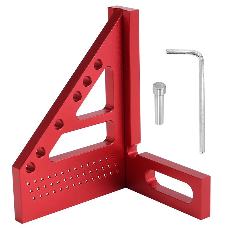 เครื่องมือวัด AB45 ไม้ฉากวัดมุม โปรแทรกเตอร์ ทำจากอลูมิเนียมอัลลอยด์ พร้อมเดือยและเครื่องมือเขียนเส้น