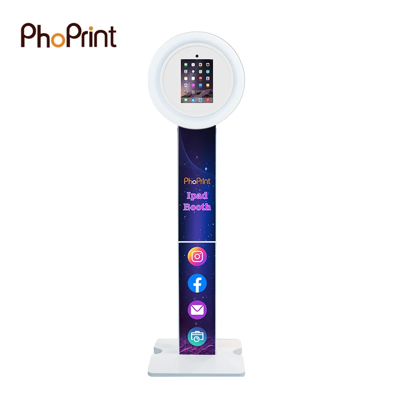 

High Quality Portable Light Weight Ipad Photo Booth With Ring Light For Sale