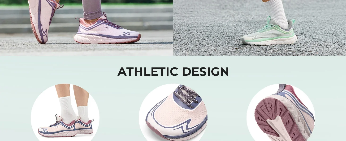 Fitville Damen-Sportschuhe, breite Zehenpartie, lässige Sneaker für Damen, bequeme, atmungsaktive Wanderschuhe, Fußgewölbestütze, lindert Fußschmerzen – Detail 2
