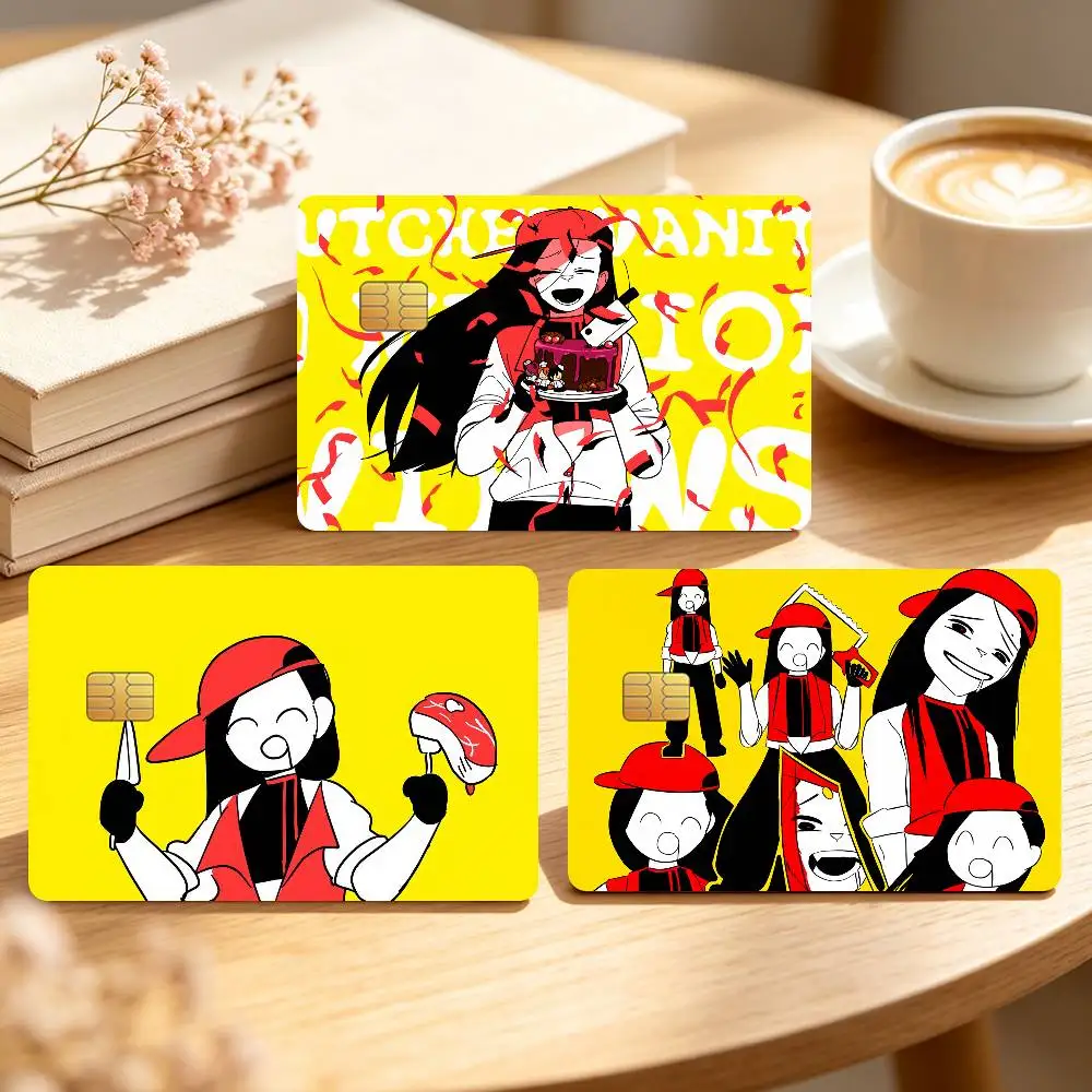 Cartoon Yi Xi-Butcher Vanity Credit Card Skin Stickers For Bank Bus Metro Cards Waterproof Anti-Scratch Gift 4PCS