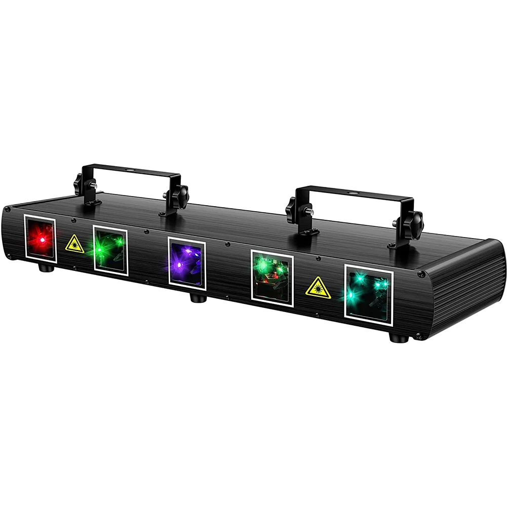 NEW Popular 5 Lens 4 Led Stage Light Dmx Rgb Animation Dj Disco Laser Professional Audio Beam Party Effects for Club