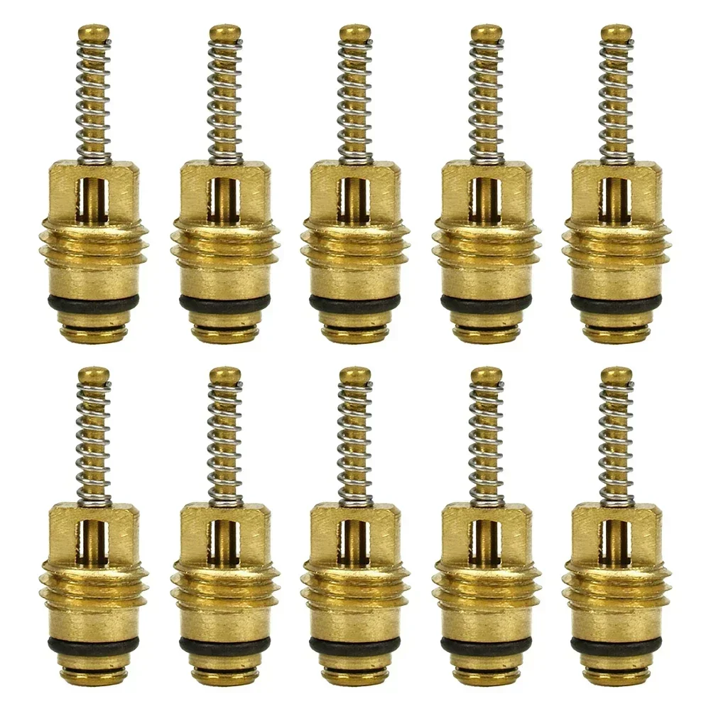 10pcs A/C Air Conditioning Valve Core For M8 Valve Copper Brass AC Valve Cores Replacement Parts Auto Accessories