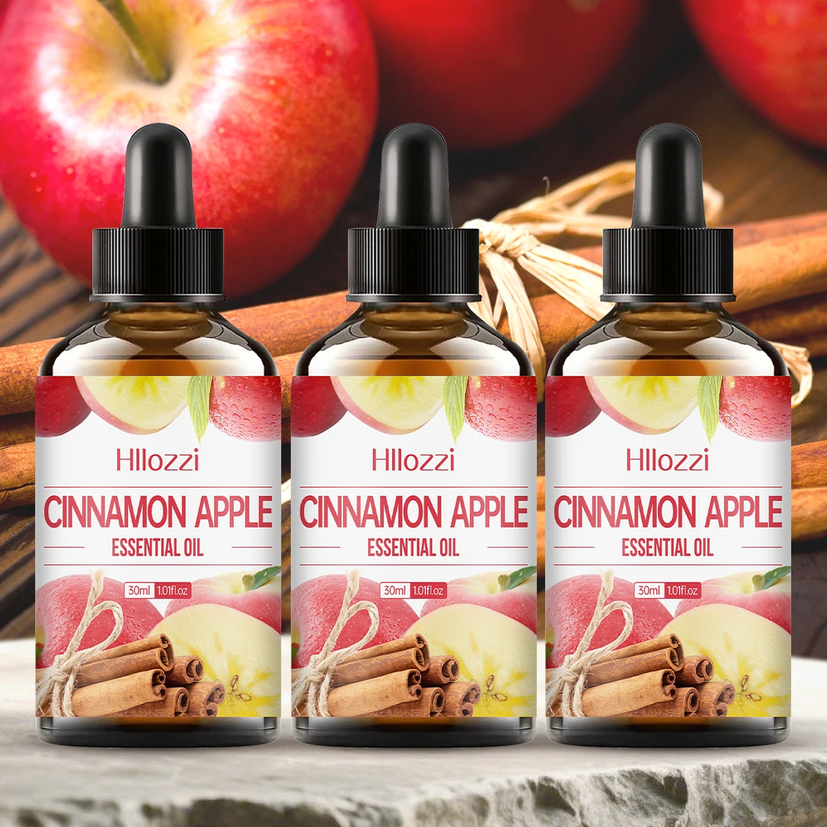 Aceite esencial de manzana y canela 30ml, aceite aromático dulce especiado para difusores, masaje, cuidado de la piel, velas DIY, jabones, fragancia casera
