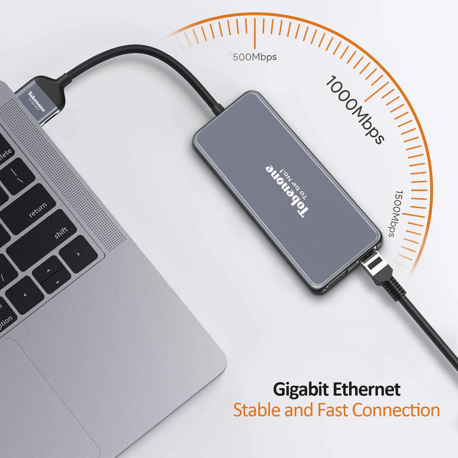 Tobenone-usb c a 2 hdmi docking station, 4k, monitor duplo, hub portátil com vga, usb3.0, ethernet, sd/tf, para macbook pro/air