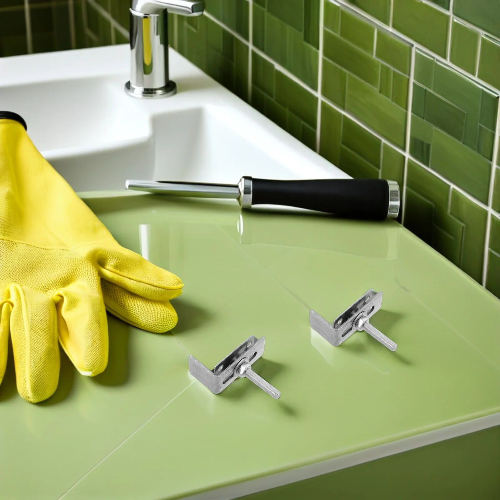 

4pcs Undermount Sink Clips Iron Mounting Hardware Kit For Kitchen Bathroom Countertop Washbasin Support Bracket Fastener