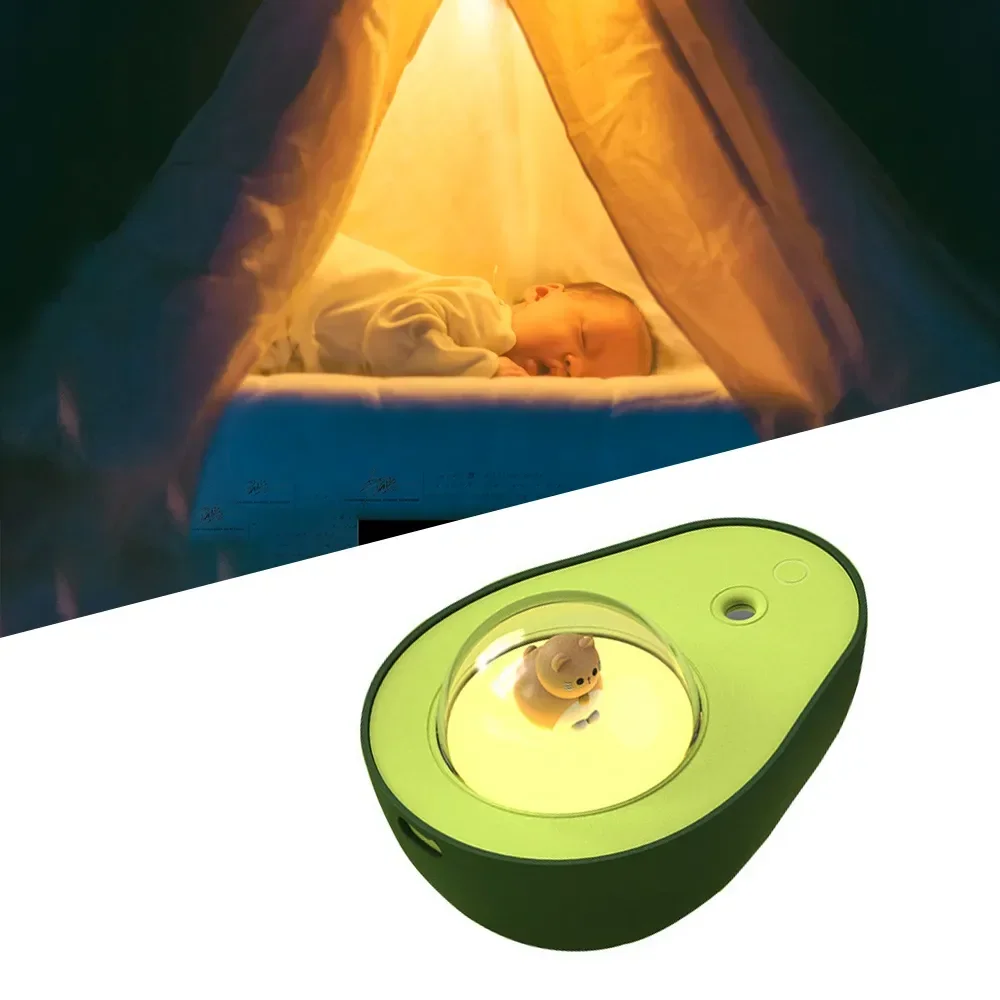 Avocado Mini Spray Humidifier USB Charging Night Light Portable Mist Sprayer For Home Car Air Humidifier Room Decoration