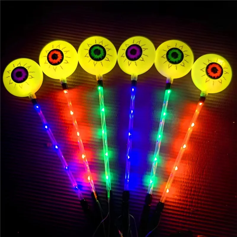 ABGR-pour décoration de fête d'halloween lumières de jardin solaires 6 pièces lumières de paysage solaire de globe oculaire effrayant pour le jardin de la maison