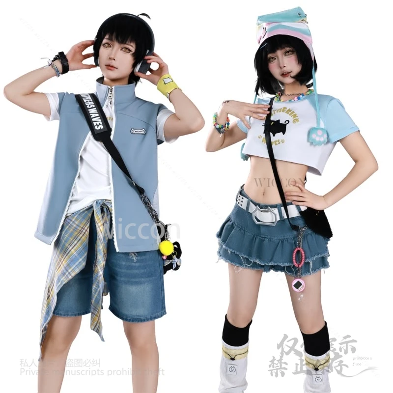 Game Wuthering Waves Rover First Anniversary Birthday Cosplay Costume Cosplay Character Outfit Full Set with Weapons Convention