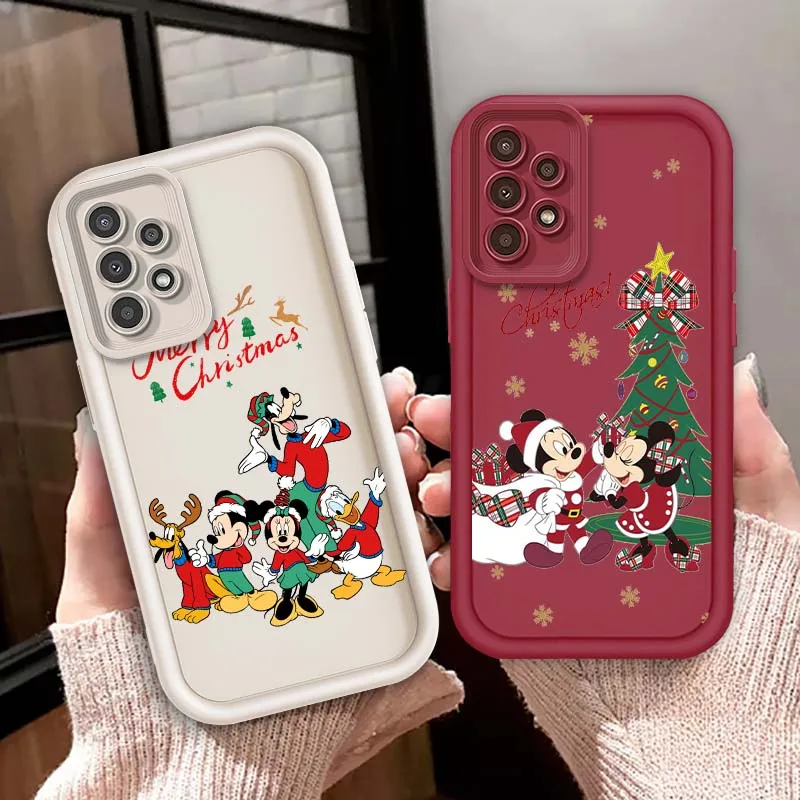 

Christmas Mickey Friend Cartoon For Samsung A73 A72 A56 A55 A54 A53 A35 A32 A25 A24 A23 A21s A14 A05 5G Eye Ladder Phone Case