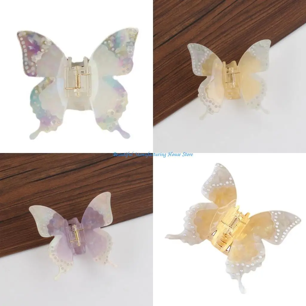 

E56A Korean Hair Clip for Women Barrettes Sparkly Butterfly Hair Jaw Clips
