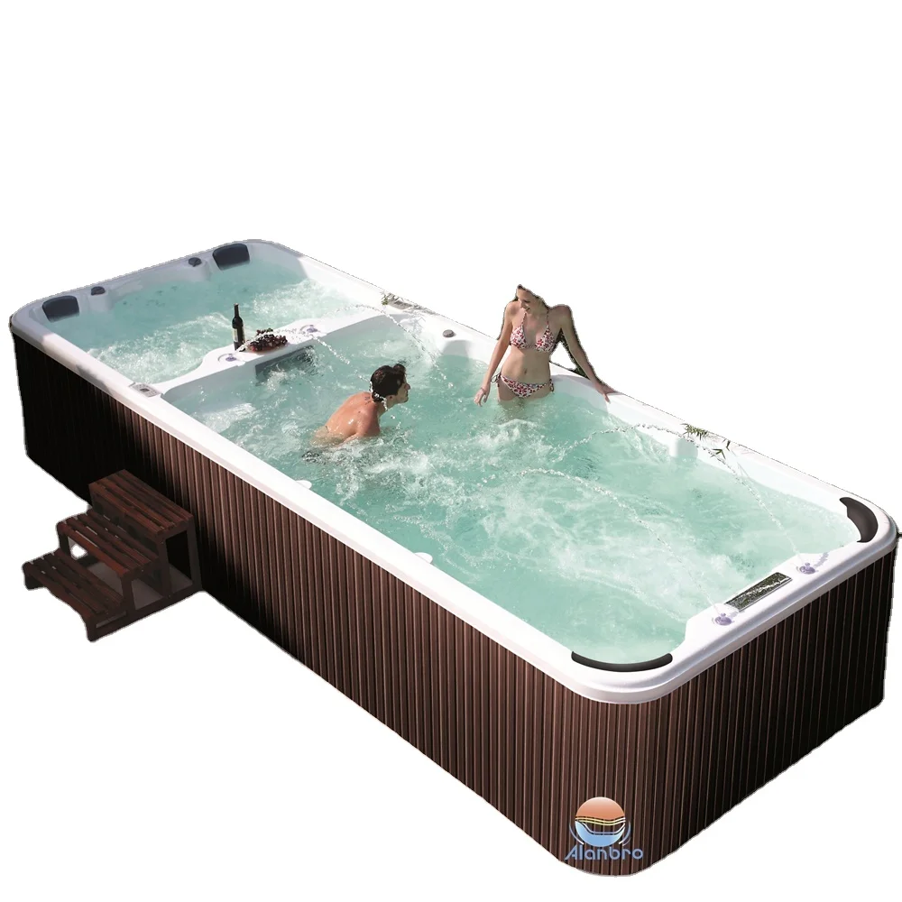 Freestanding Acrylic Swimming Pool whirlpool Massage Large Outdoor Swim Spa