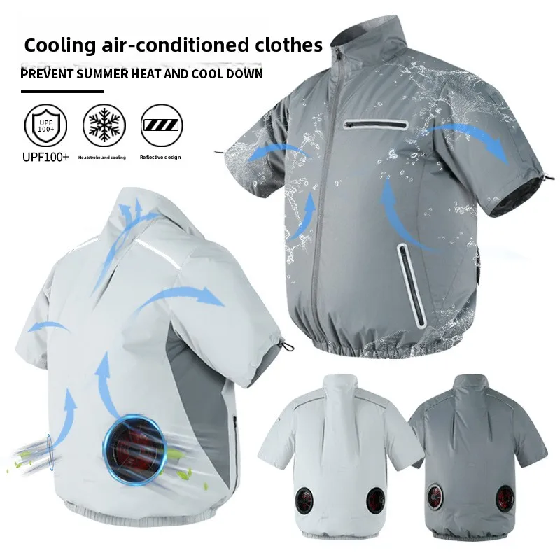 Air Conditioning Clothing Summer Men's and Women's Outdoor Duty Clothing Short-sleeved Cooling Fan Clothing
