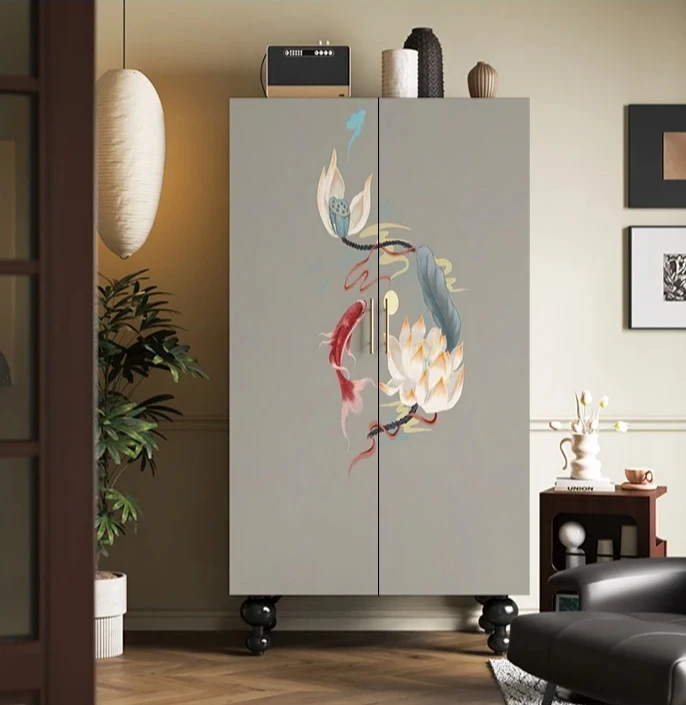 retro Chinese style wardrobe free installation storage locker