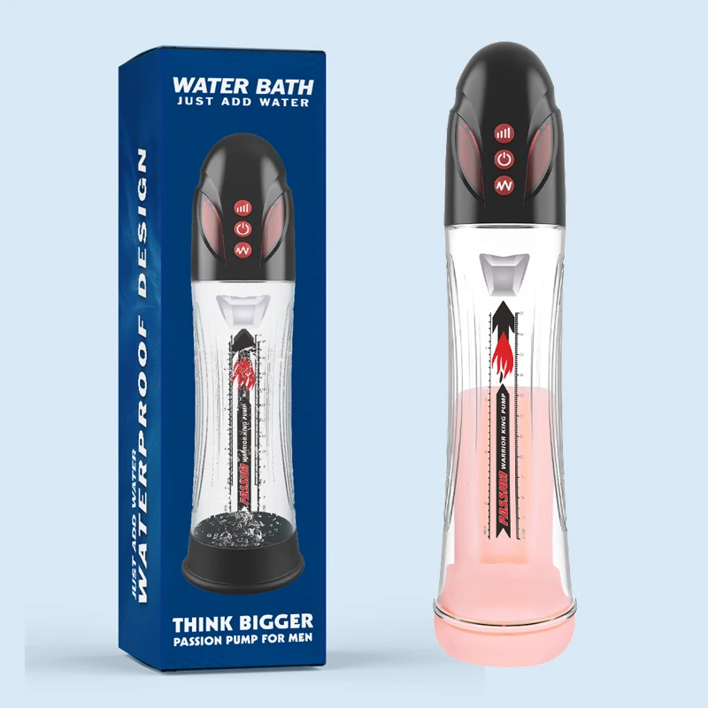 Electric Penis Pump Men Suction Vacuum Trainer Cup Visible Pressure Indicator 8 Modes Magnetic USB Charging Extender Sex Toys