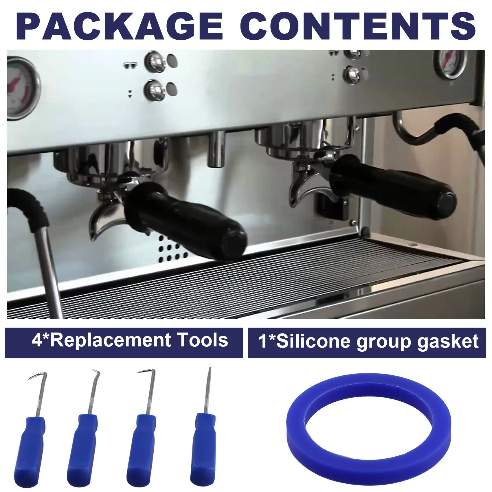 B59B-Coffee Machine Group Head Seal For E61 For Gaggia Silicone Group Gasket With Replacement Tools